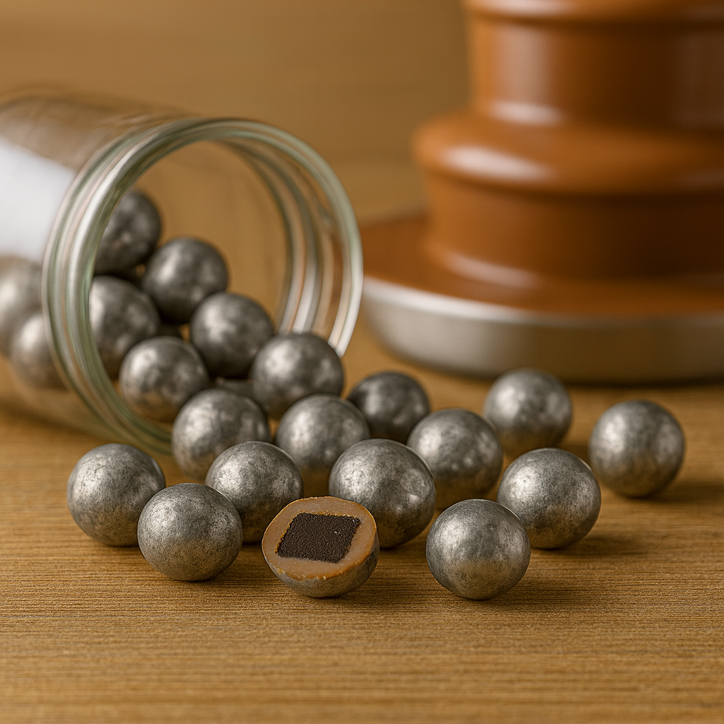 Salzlakritzkugel Silber