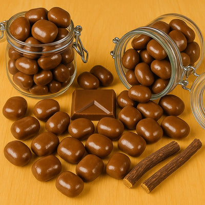 Skandinavische Lakritz – Lakritz Stücke Schokoladenkugel mit Lakritzkern Vollmilchschokolade – Sweet & Salty