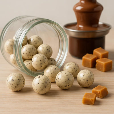 Skandinavische Lakritz – Lakritz Stücke Schokoladenkugel mit Lakritzkern Toffee Karamell – Sweet & Salty